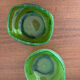 Lot de 2 coupelles en verre soufflé vert vintage Coupelles artisanales