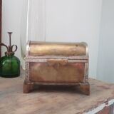 Old jewelry chest in solid brass