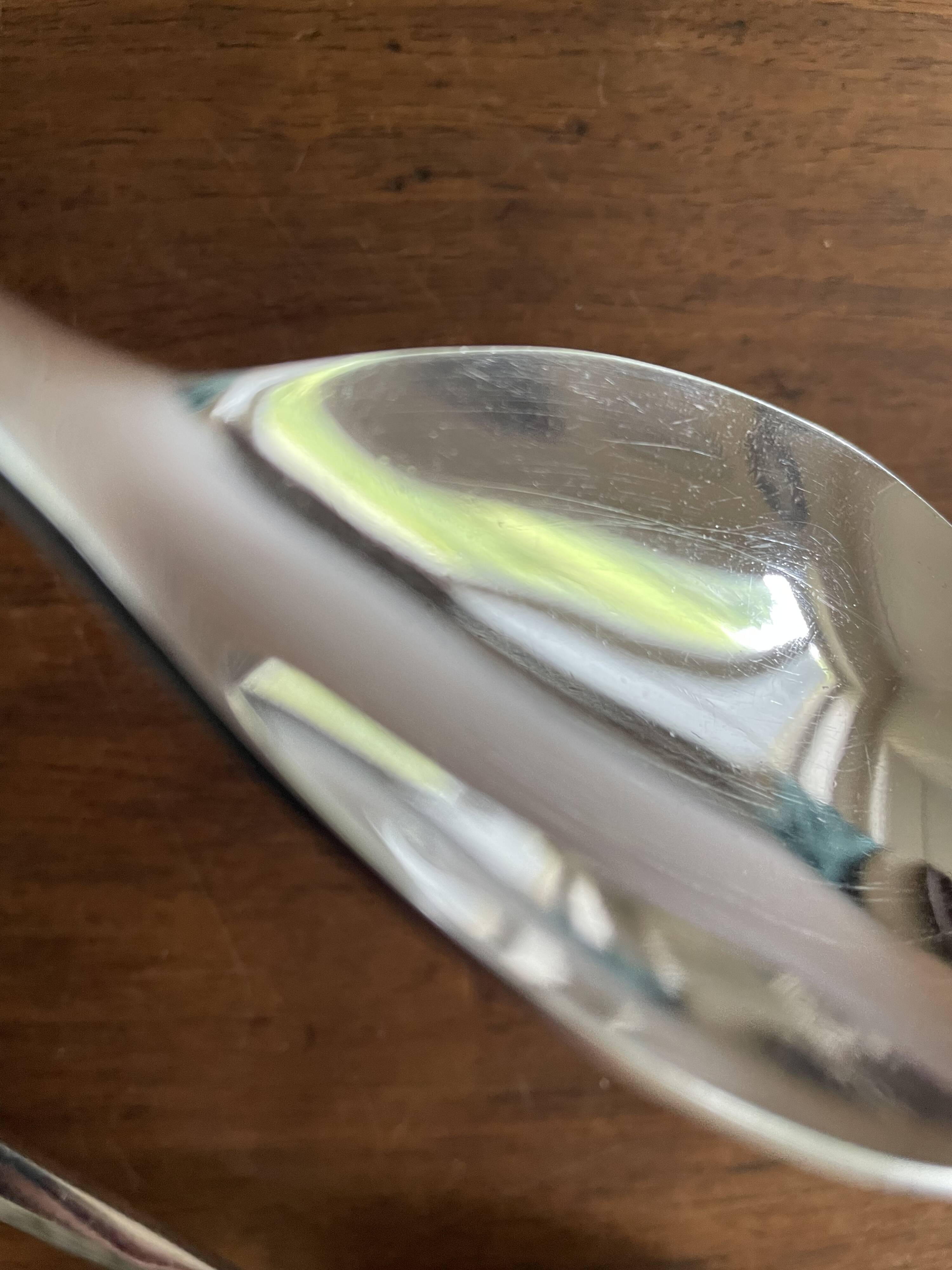 Serving cutlery with bamboo and stainless steel handles