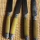 Lot 6 knives Ferrules flower shell blade bakelite steel