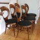6 baumann seagull chairs dark beech black skai