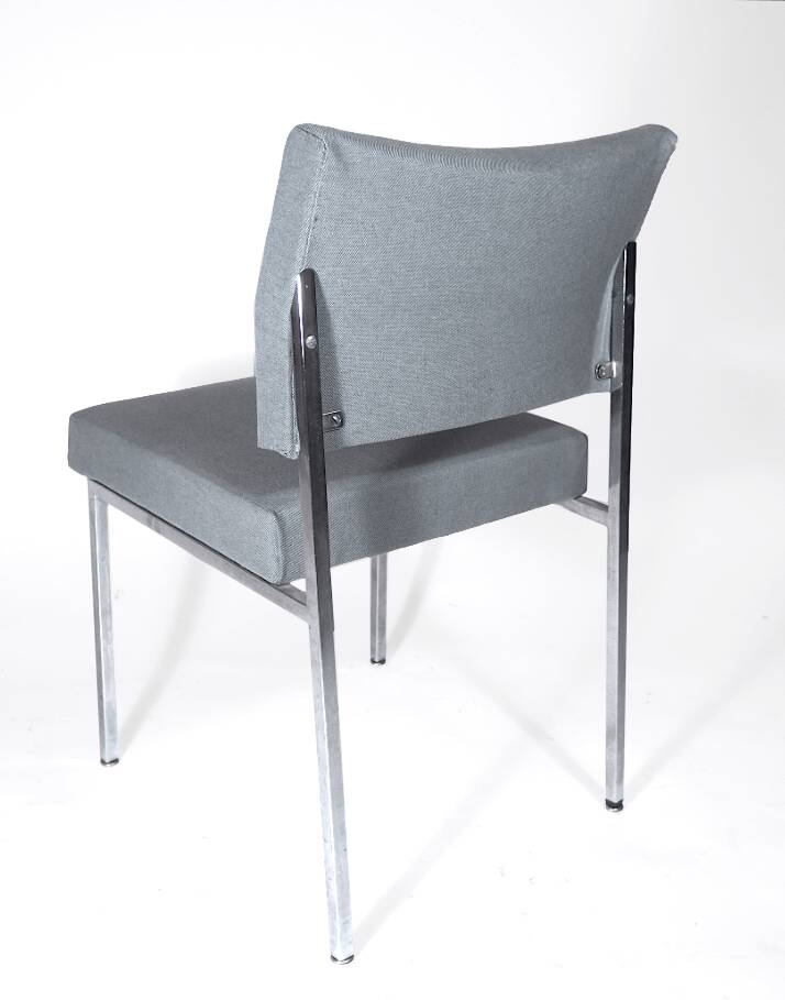 Reupholstered chrome office chair