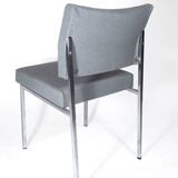 Reupholstered chrome office chair