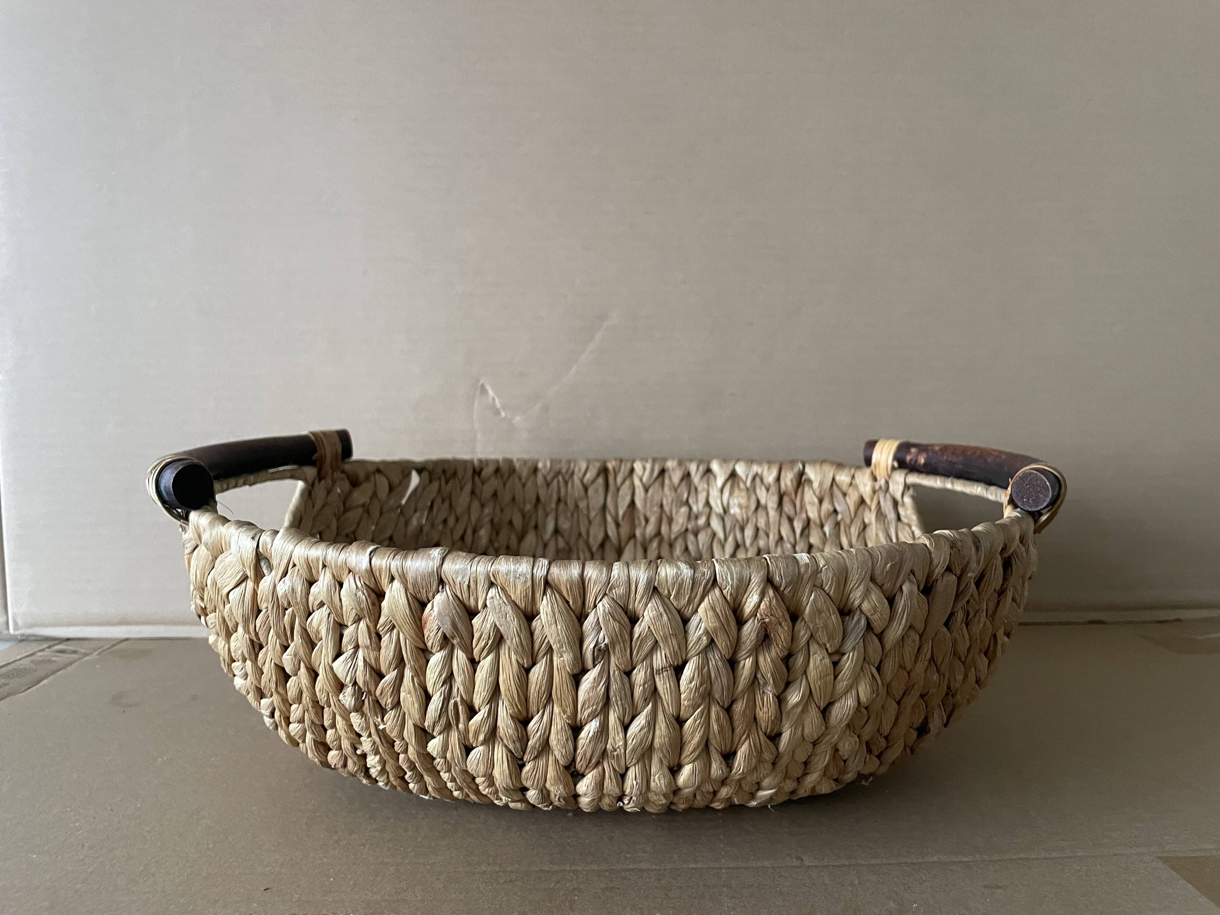 Large basket made of woven water hyacinth