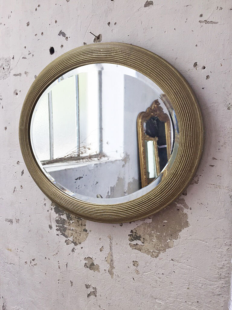 Napoleon oval mirror with 19th century cane