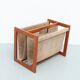 Teak & leather magazine rack by Aksel Kjersgaard, 1960s