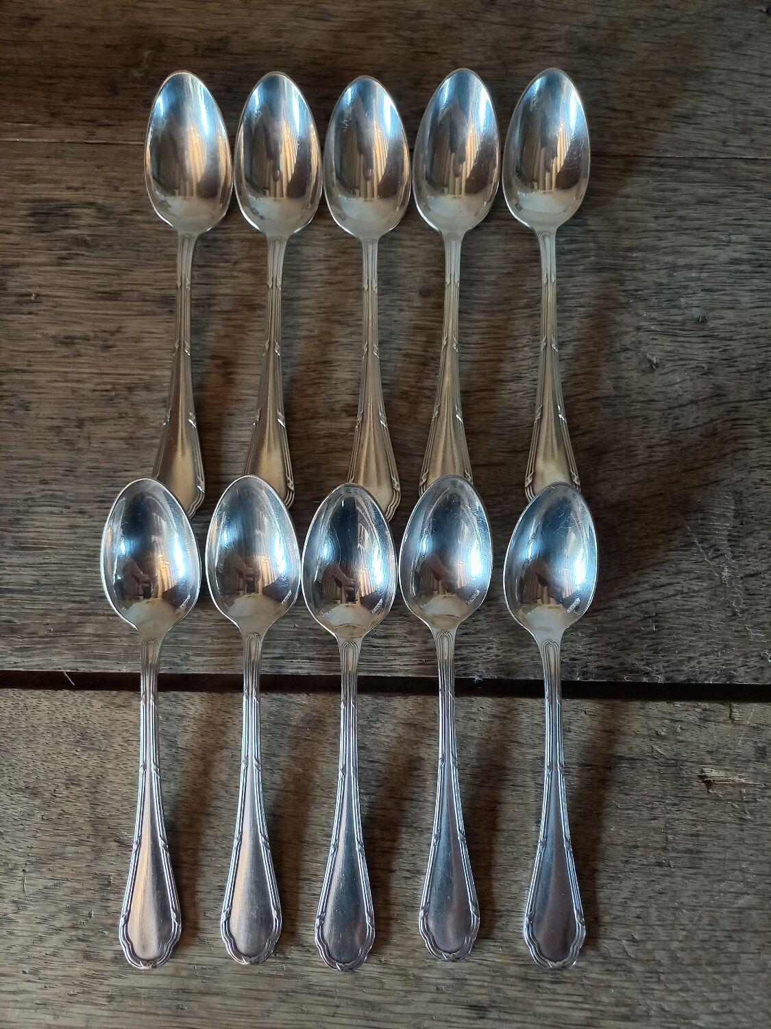 10 spoons ercuis trianon silver metal