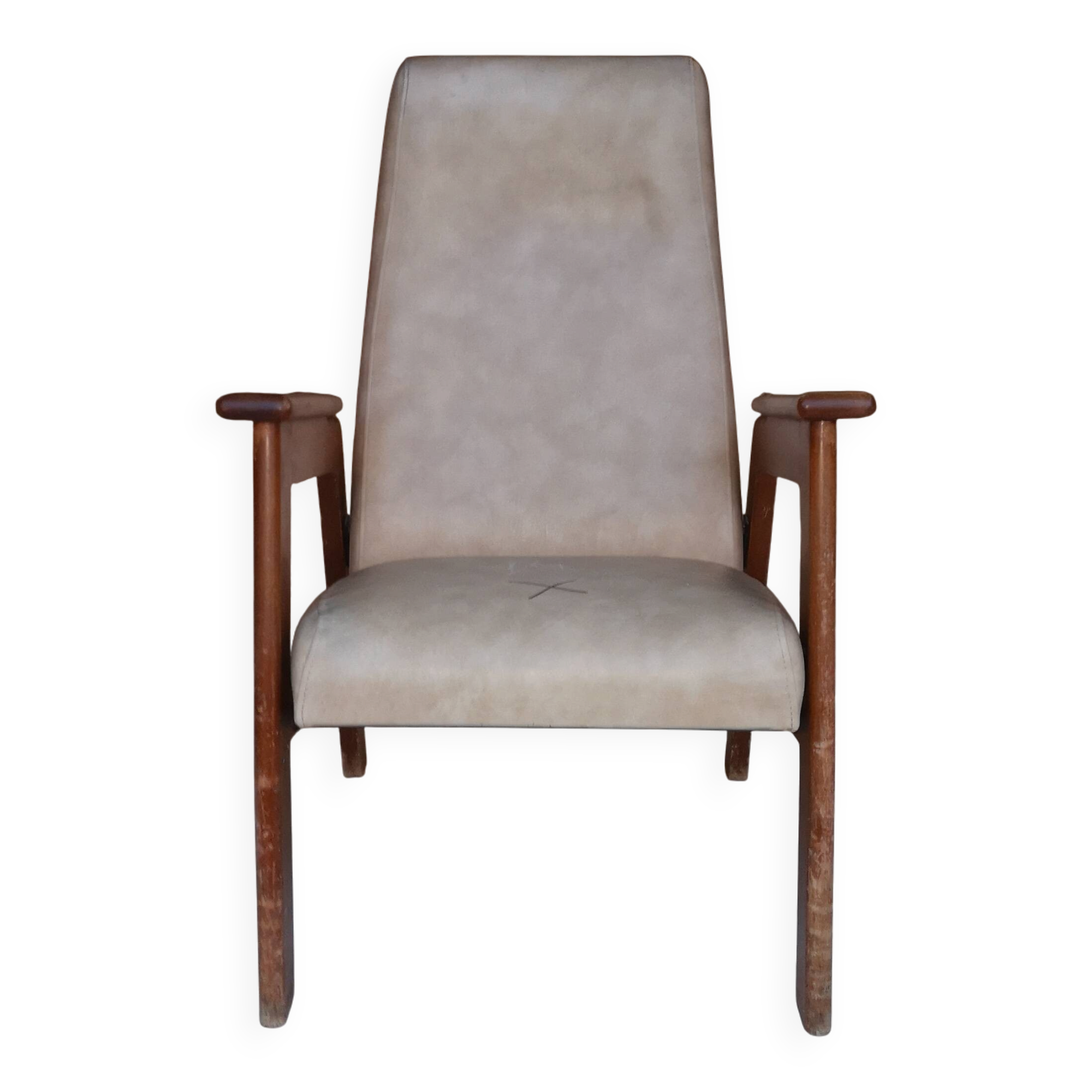 Modernist armchair in the design of René Gabriel in oak.