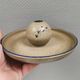 Beautiful bowl with a small knob ‘vase’ for a flower, Ulla ceramic Denmark