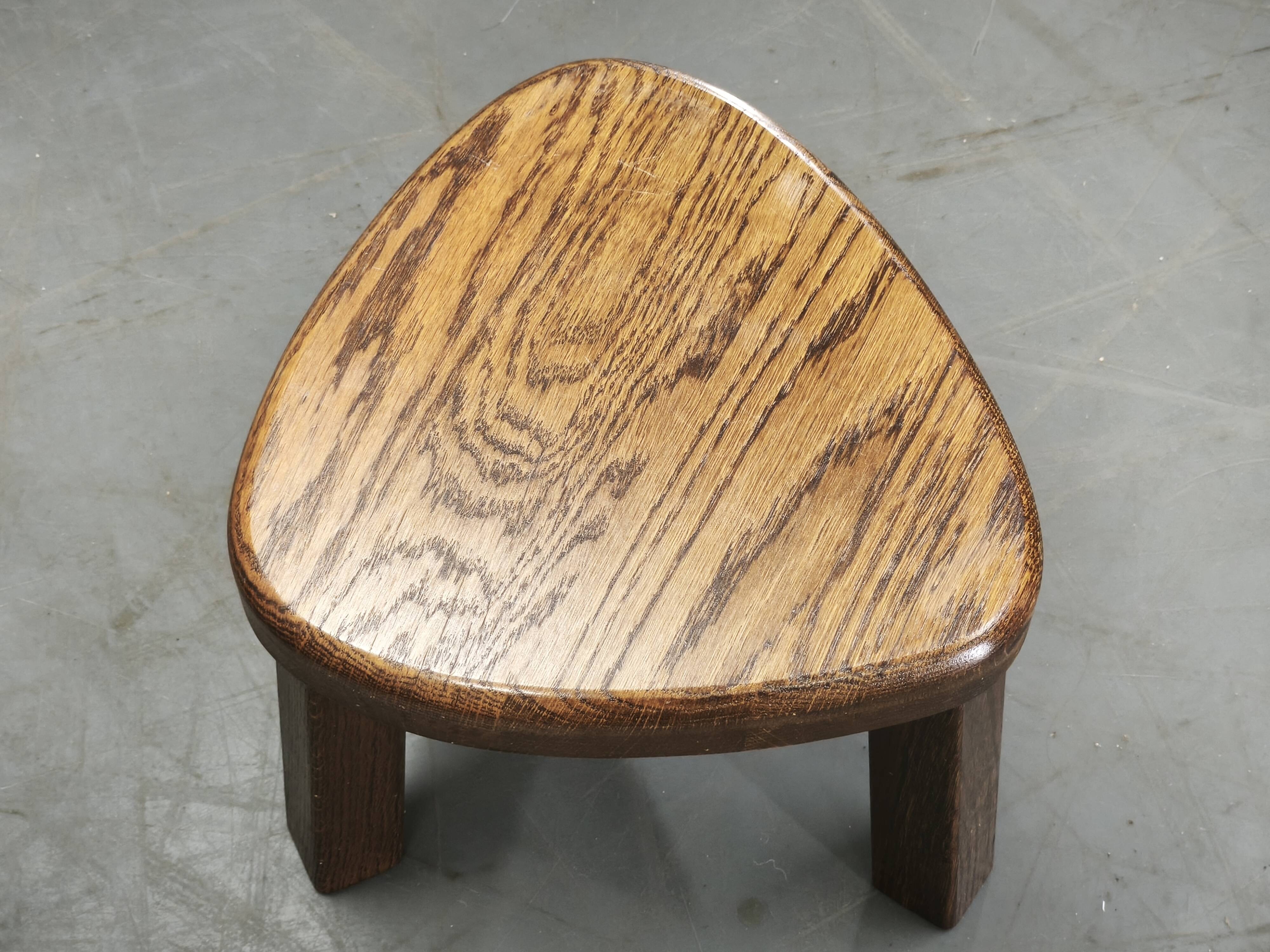 1960s Czechoslovak Mid-Century Solid Oak Nesting Tables, Set of Three