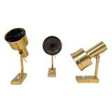 Mid-Century Modern Set of 3 Brass Wall Sconces by Sundstedt Sweden