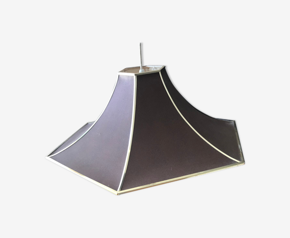 Suspension marron simili cuir