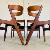 Chaises à manger vintage danoises par Kai Kristiansen pour Schou Andersens MøbelFabrik