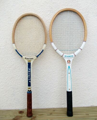 2 anciennes raquettes vintage tennis Marco et Montana