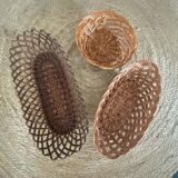3 matching wicker bread baskets.