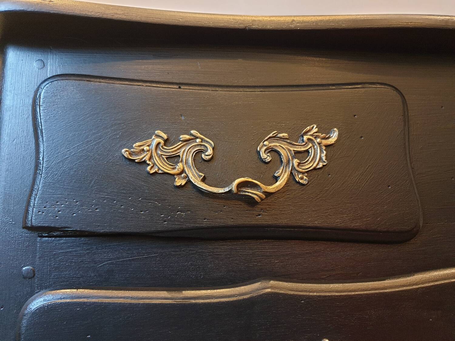 Stamped black Louis XV chest of drawers