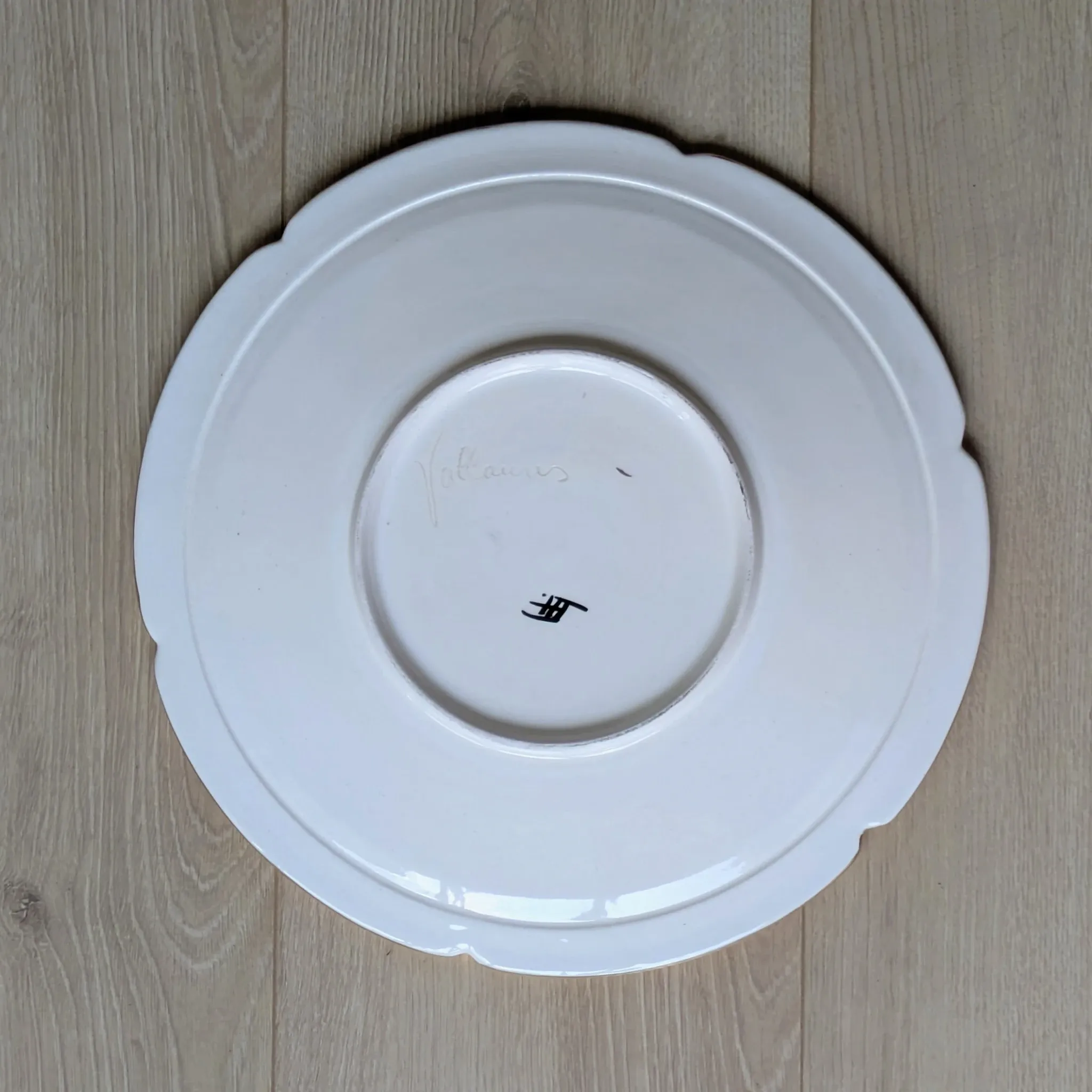 Large Decorative Enamelled Ceramic Plate — Vallauris — Floral Decoration