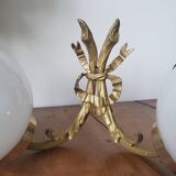 Vintage double opaline wall lamp