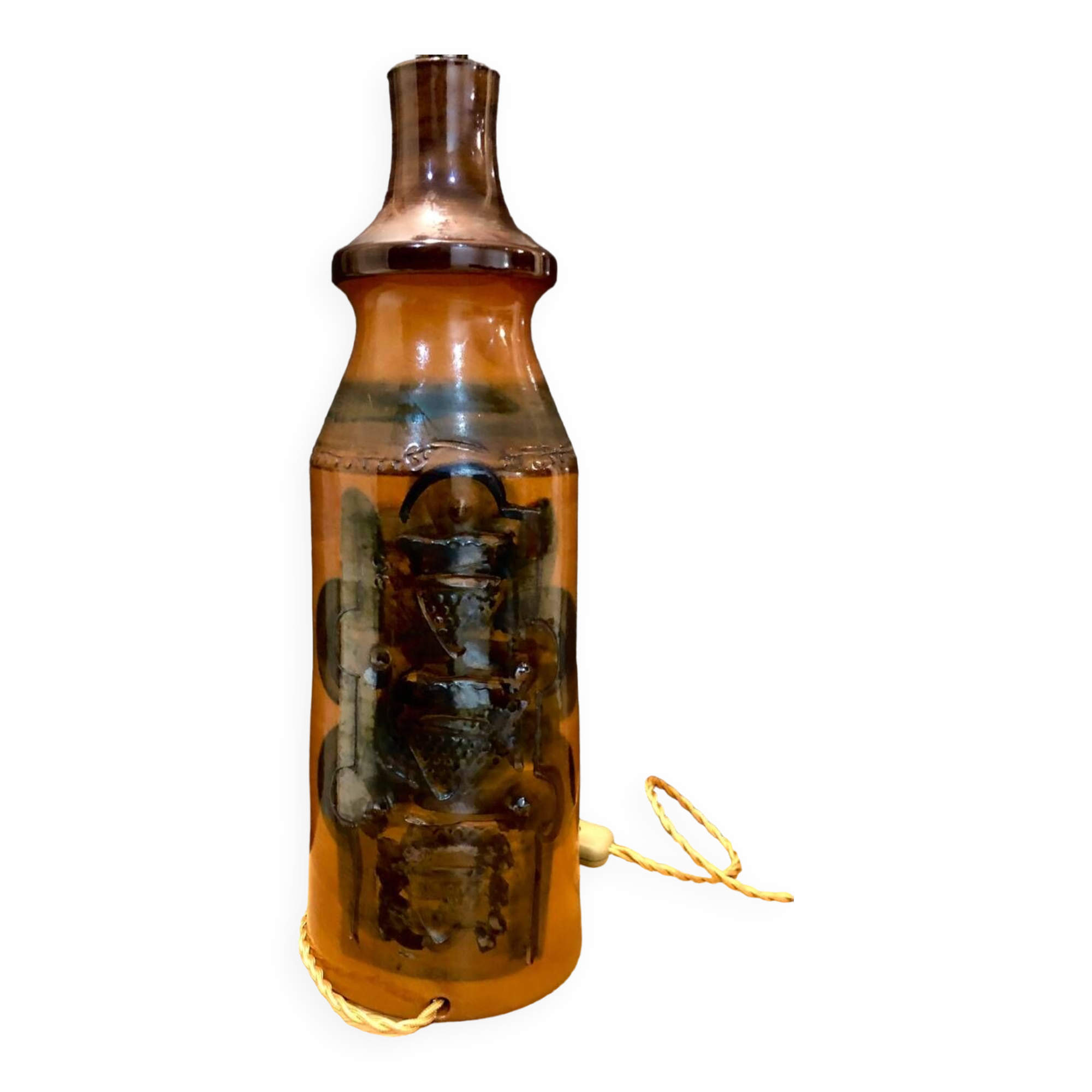 Large Danish ceramic lamp 1960 signed Hanne