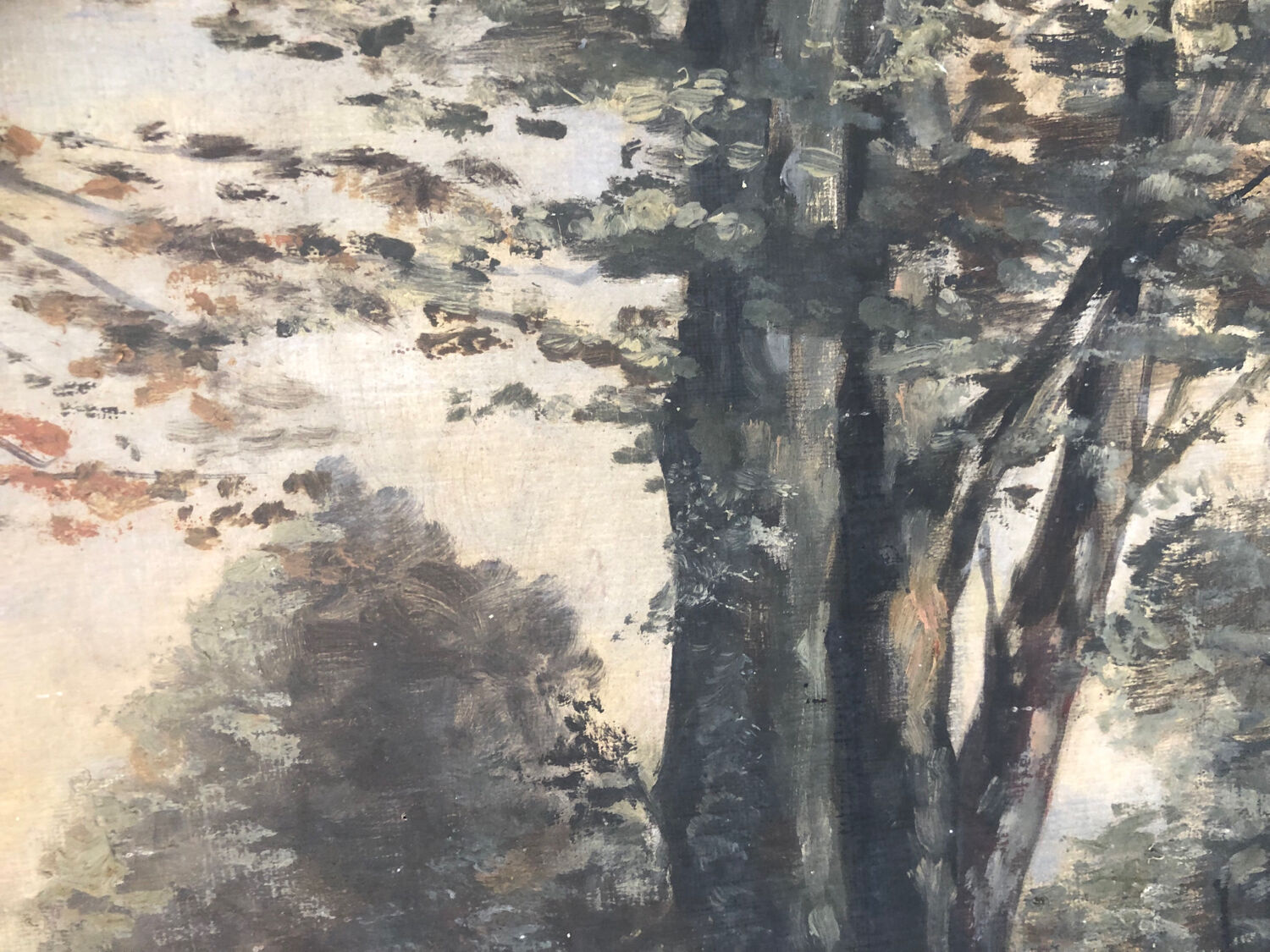 Old painting oil on canvas signed and dated 36