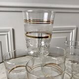 Set of 13 granite water glasses with golden borders 50s-60s