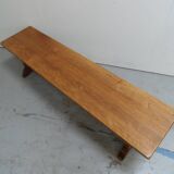 Brutalist oak bench  sidetable
