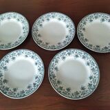 5 flat plates in St Amand "Jane" iron clay