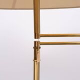 Brass swing arm floor lamp with shade 1970s
