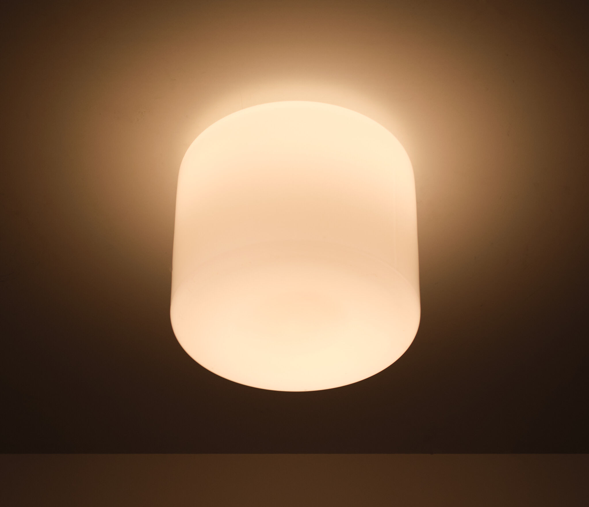 Large Prof Wilhelm Wagenfeld Opaline Pendant Lamp 1930s