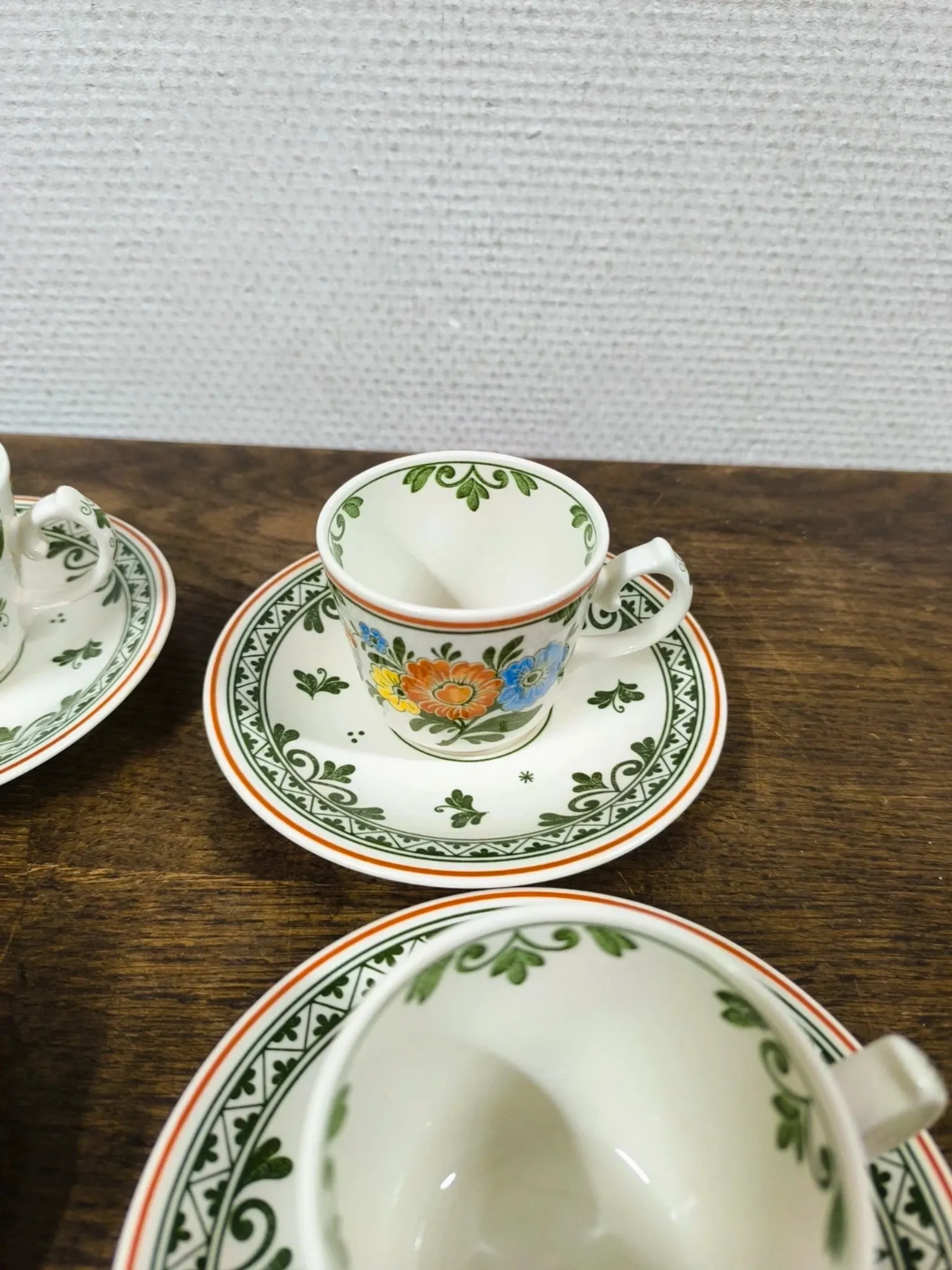 Set of 5 Coffee Cups and Saucers Villeroy & Boch "Alt Amsterdam" Vintage