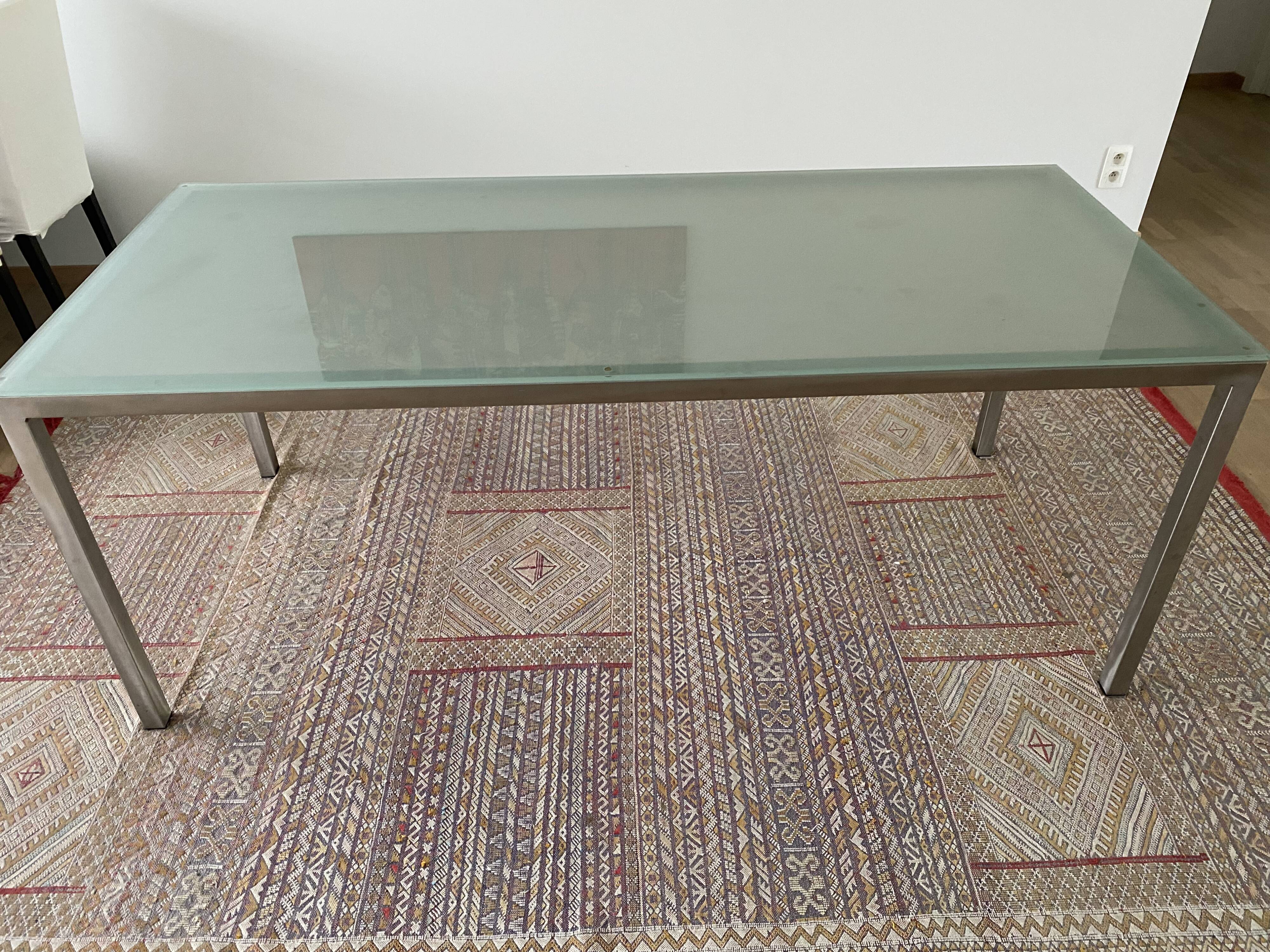 Table Design Conran Shop Paris Frosted glass and brushed metal