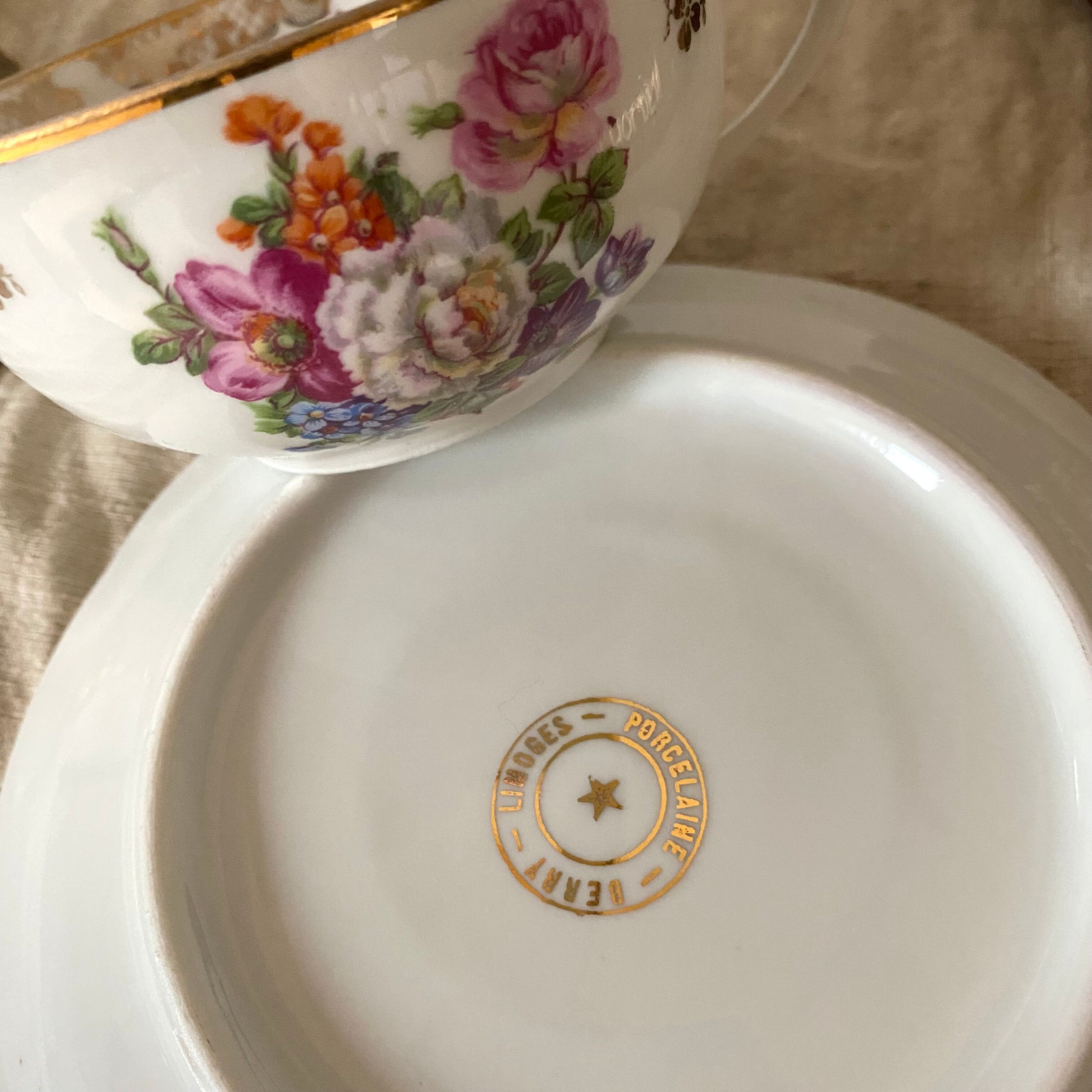Limoges porcelain cups