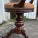 Mid-19th century solid walnut harpist's chair