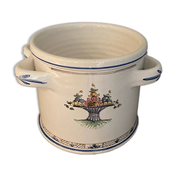 Pot, cache-pot en faïence