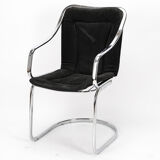 4 chairs in metal chrome, cidue, italy, 1980