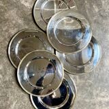 6 chrome and gold metal presentation plates
