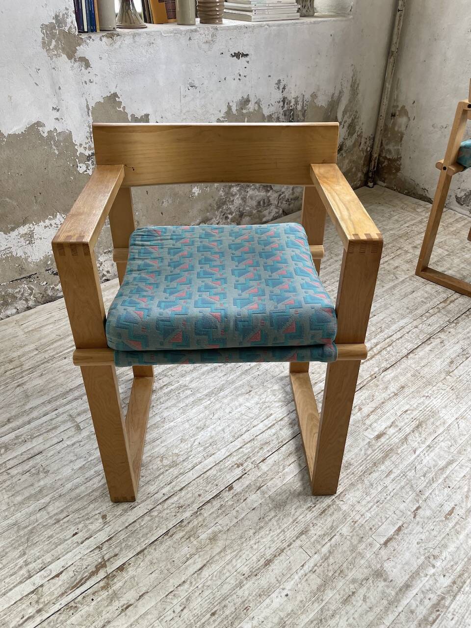 Set of 6 oak chairs with armrests Ate Van Apeldoorn