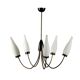 Vintage lamp from the 1950s-60s in aluminium, brass, and opal glass.
