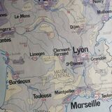 Old MDI school map: France population and Industrie