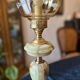 Vintage desk lamp in onyx and brass, oil lamp style.