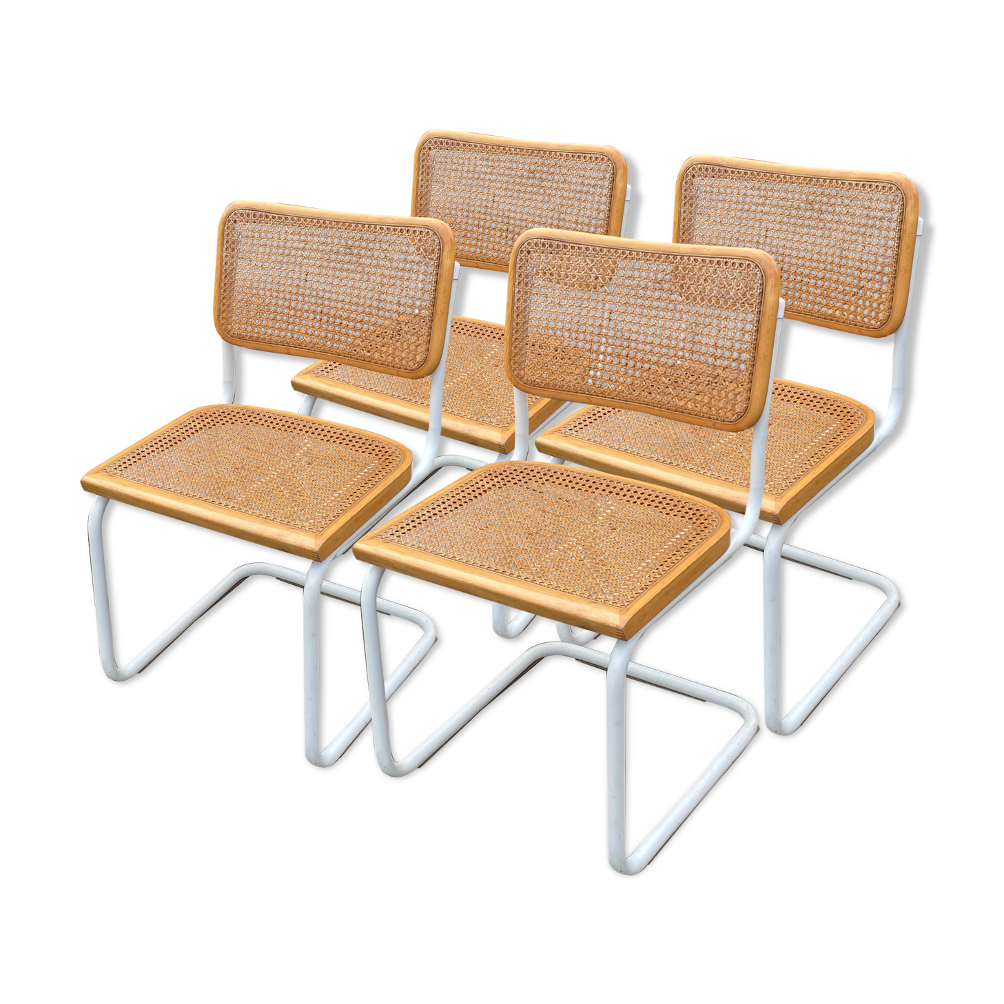 Ensemble de 4 chaises modèles Cesca de Marcel Breuer
