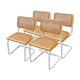 Ensemble de 4 chaises modèles Cesca de Marcel Breuer