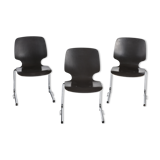 Suite of 3 stackable armchairs model pagholz, flottoto