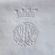 drap de château à couronne de baron 2m60 x 3m80 monogrammé "LT"