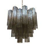 Chandelier in Murano glass "Tronchi" with chrome metal