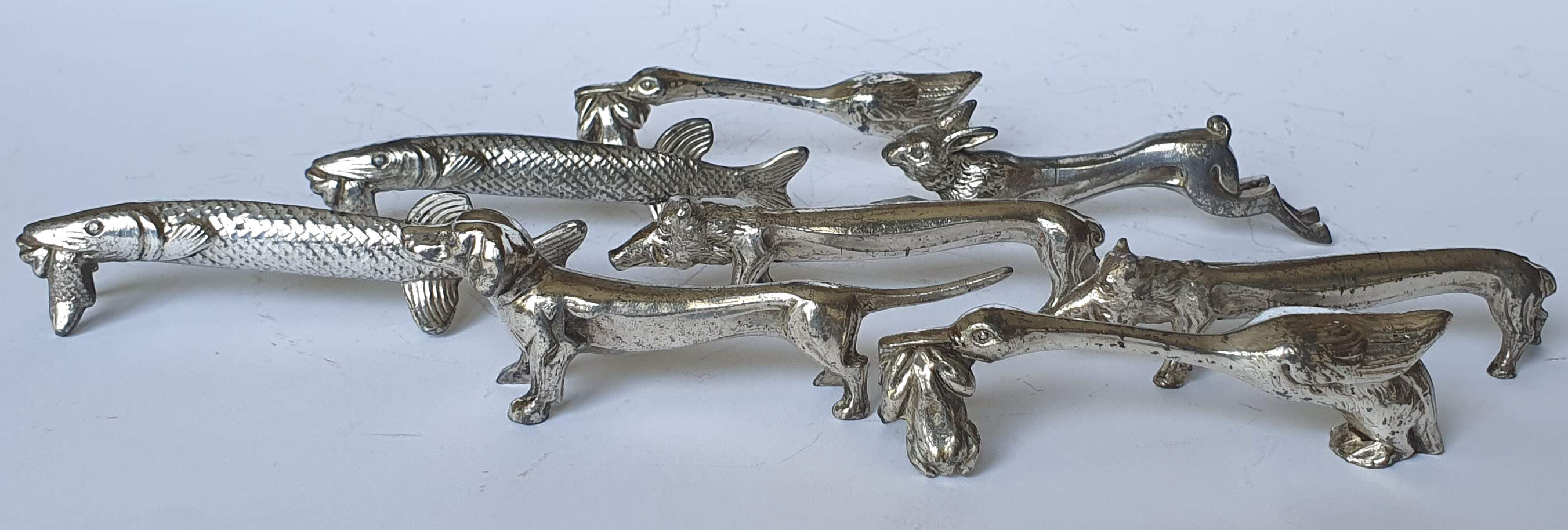 Silver metal knife holder