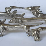 Silver metal knife holder