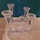 Paire de bougeoirs verre vintage