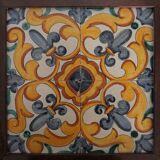 Wall cladding earthenware with fleur-de-lis