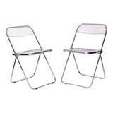 Pair of Vintage Castelli Plia Folding Chairs, 1970s Italy, Original Design